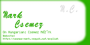 mark csemez business card